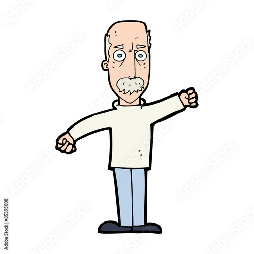 cartoon angry old man