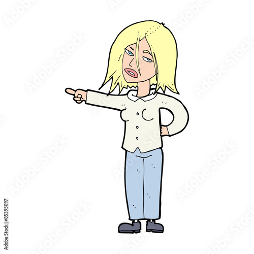 cartoon woman pointing