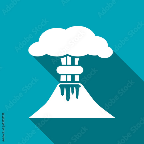 volcano mountain erupting icon