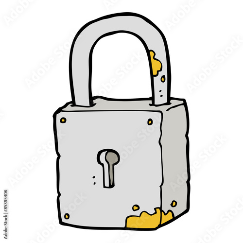 cartoon rusty lock