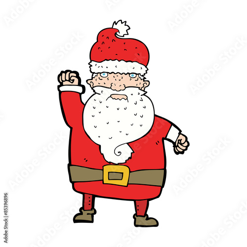 cartoon angry santa claus
