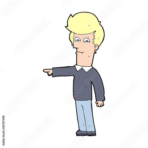 cartoon man pointing