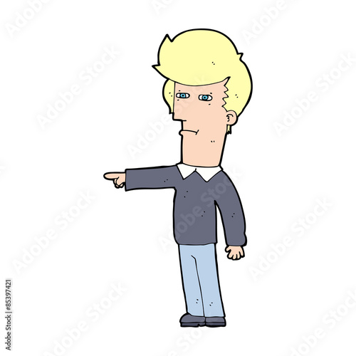 cartoon man blaming