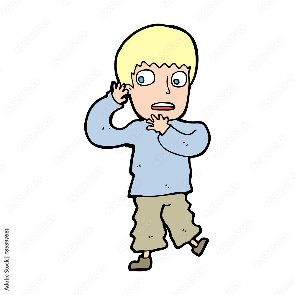 cartoon frightened boy cartoon frightened boy