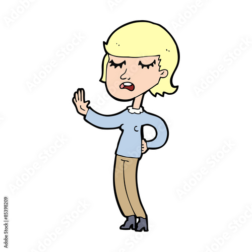 cartoon woman ignoring