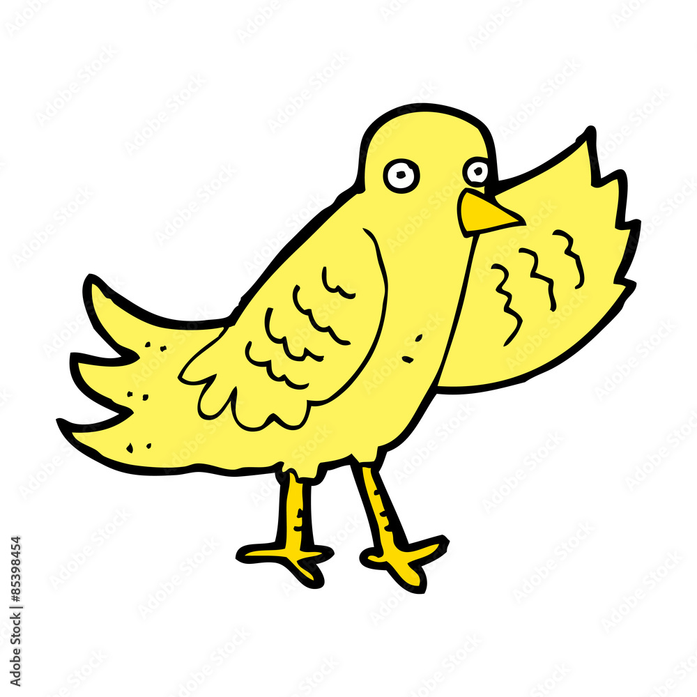 cartoon waving bird cartoon waving bird