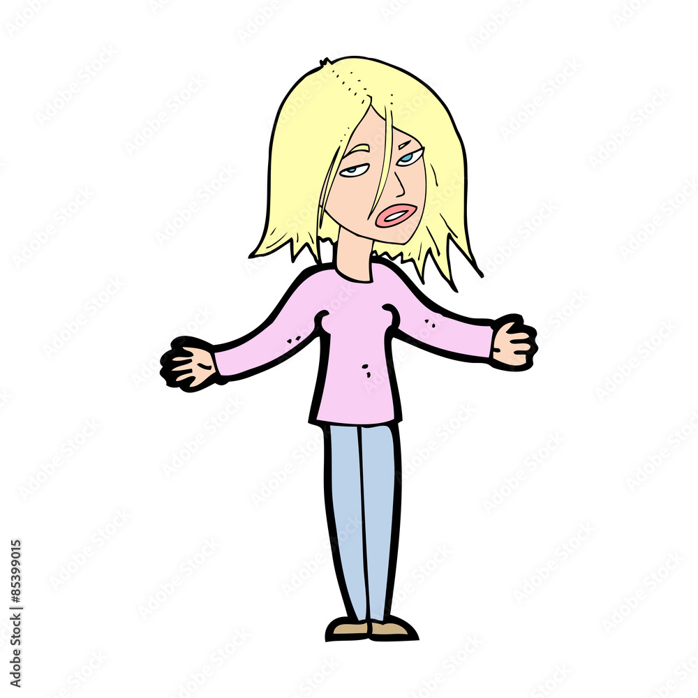 cartoon woman shrugging shoulders cartoon woman shrugging shoulders