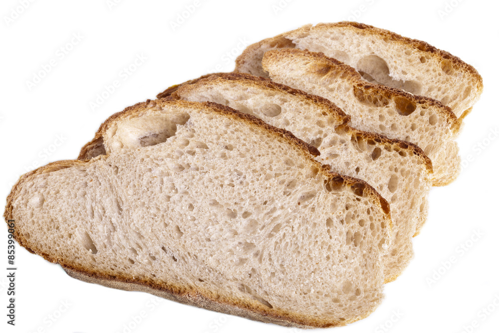 Frisches aufgeschnittenes Brot vom Bäcker