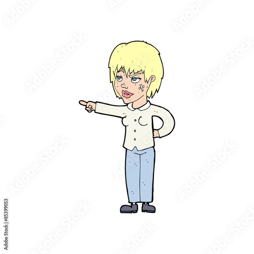 cartoon woman pointing