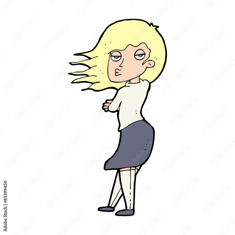 cartoon woman making photo face