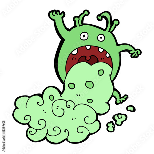 cartoon gross monster being sick
