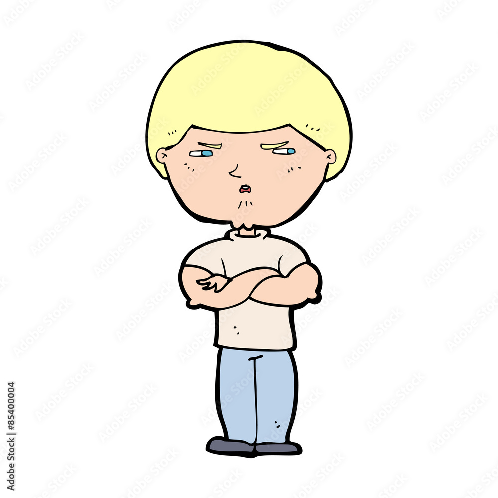 cartoon grumpy man