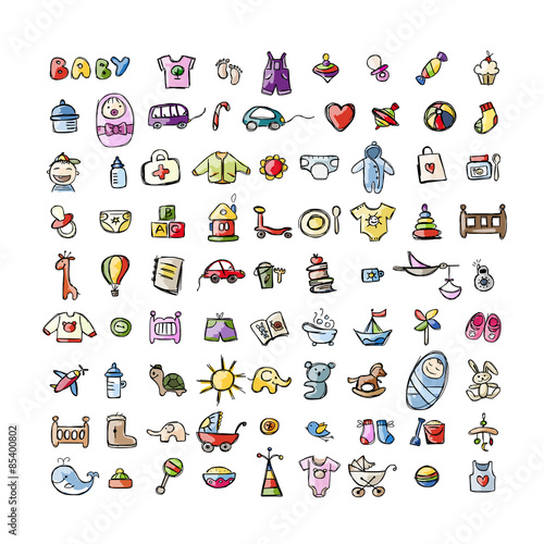 Set of baby icons for your design