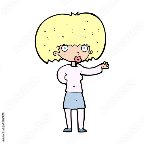 cartoon woman gesturing