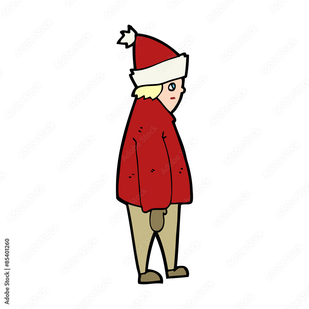 cartoon person in winter clothes cartoon person in winter clothes