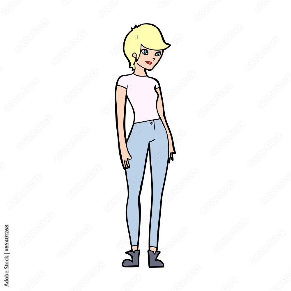 cartoon modern attractive woman cartoon modern attractive woman
