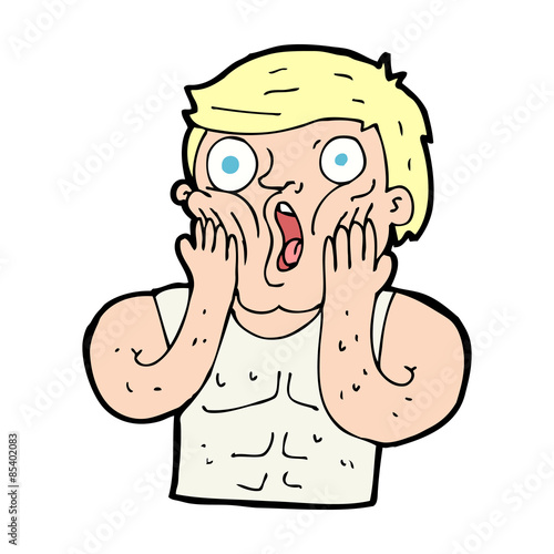 cartoon shocked gym man