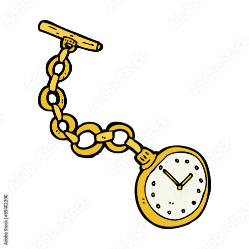 cartoon old pocket watch