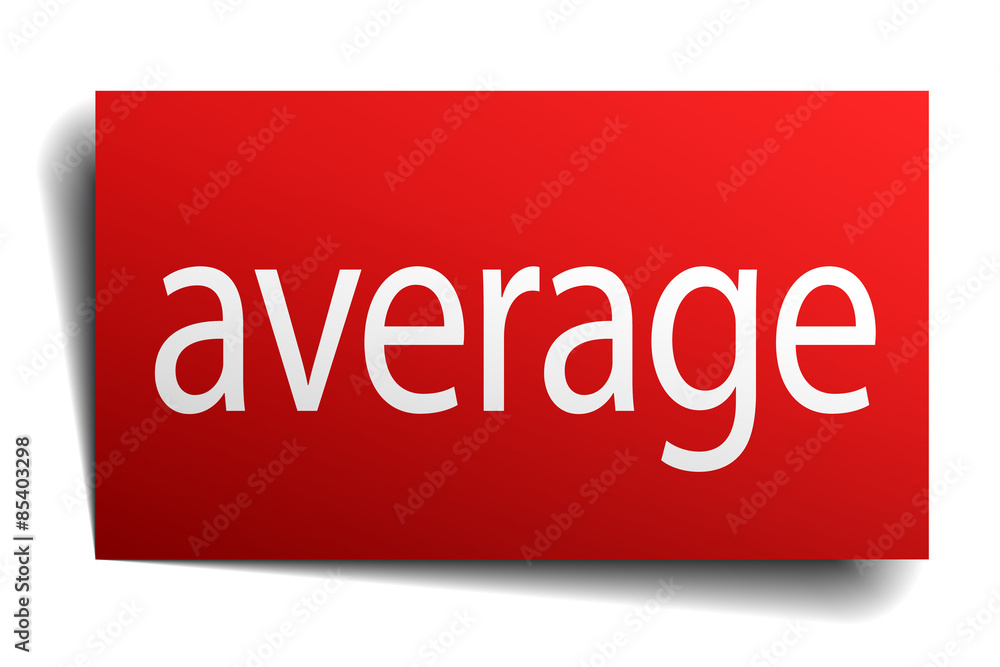 average red paper sign isolated on white average red paper sign isolated on white