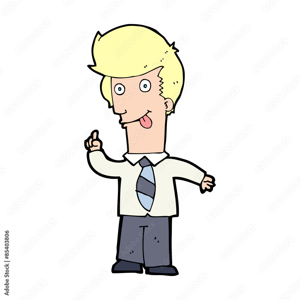 cartoon office man with crazy idea cartoon office man with crazy idea