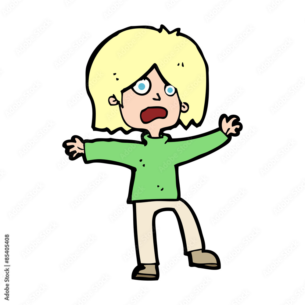 cartoon unhappy person