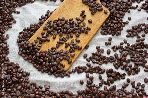 coffee beans formed to word coffee © rkuljovska