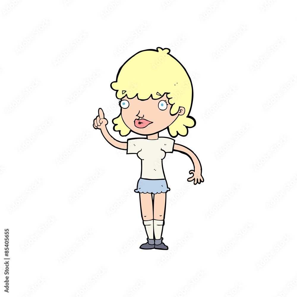 cartoon woman with idea cartoon woman with idea
