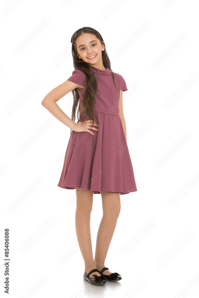 Stylish girl in a short fashion dress Stylish girl in a short fashion dress