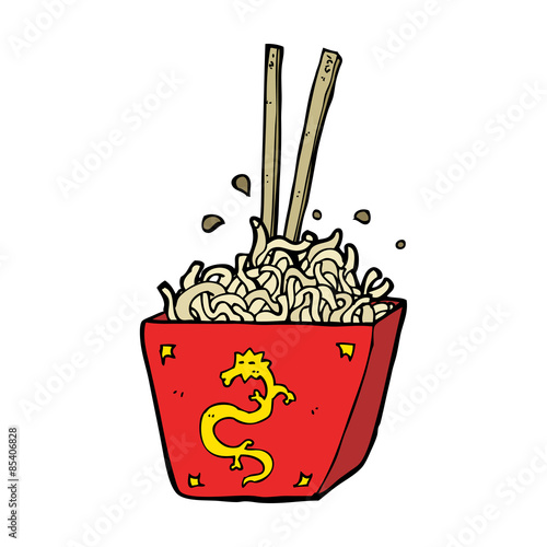 cartoon noodles in box