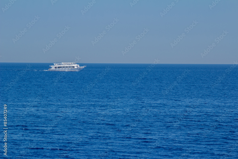 Yacht in the Red Sea hot, sunny day
