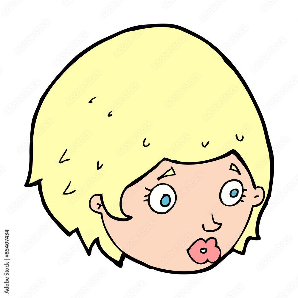 cartoon girl with concerned expression cartoon girl with concerned expression