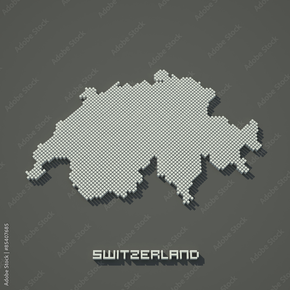 Switzerland - 3D PIXEL MAP