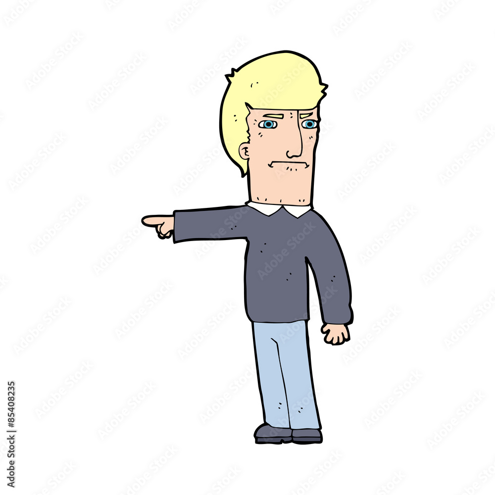 cartoon man pointing