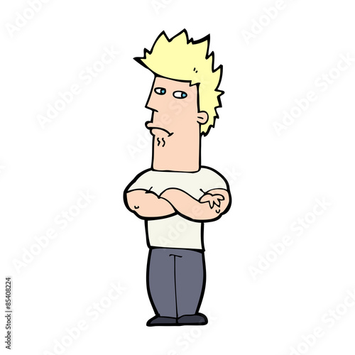 cartoon man sulking