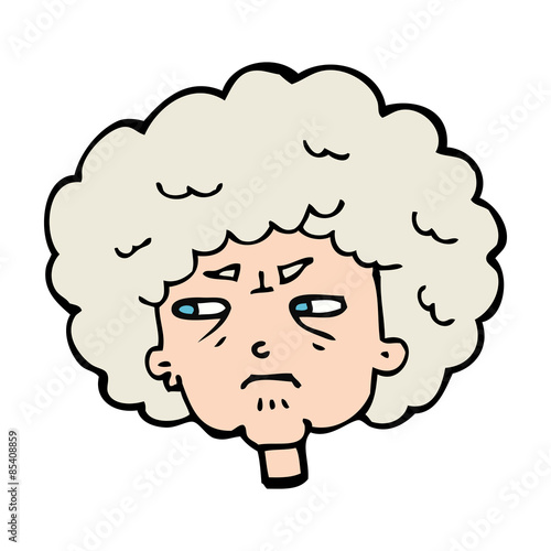 cartoon bitter old woman