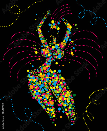Εκτύπωση καμβά Samba queen with great sensuality and full of colors