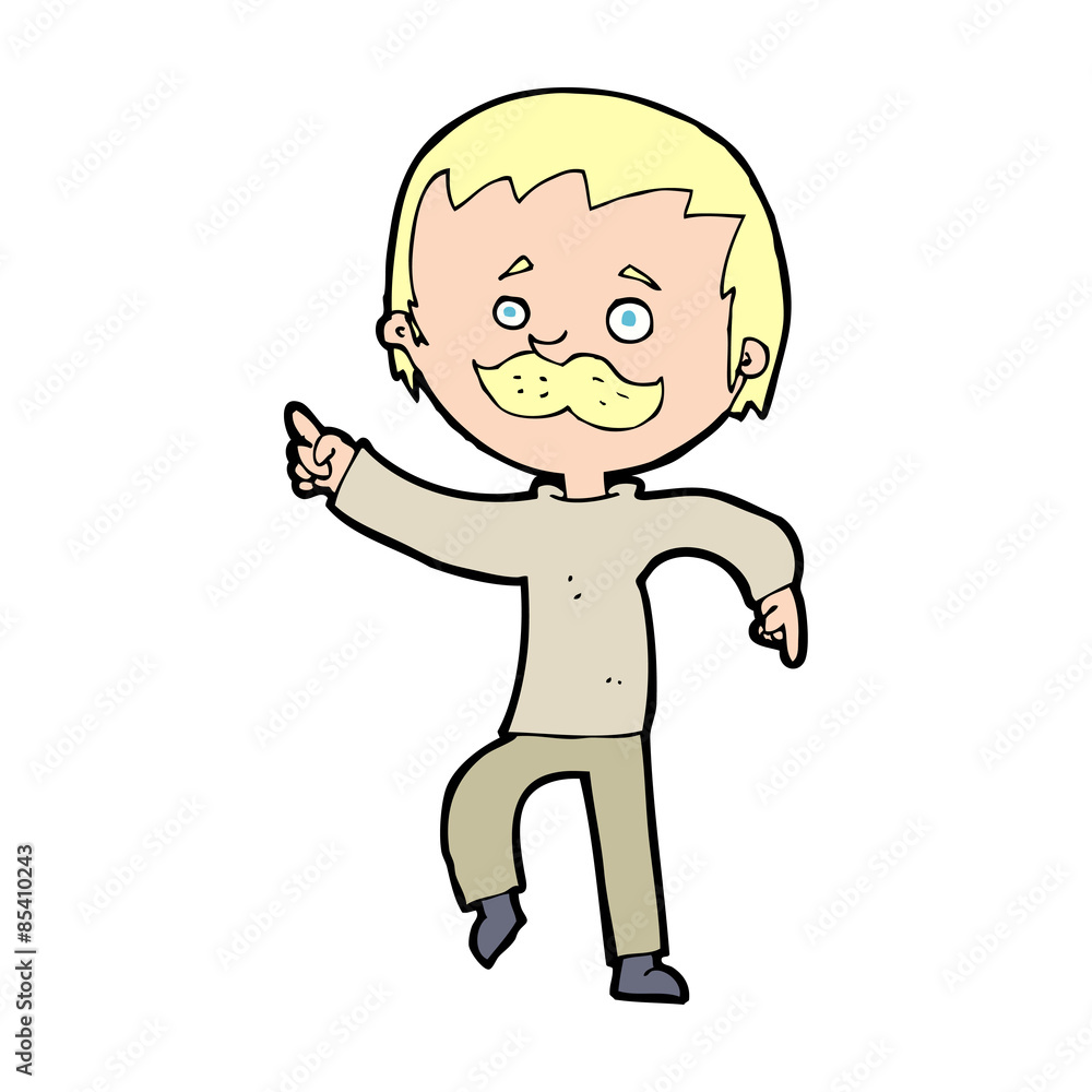 cartoon man with mustache pointing cartoon man with mustache pointing