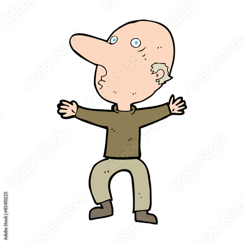 cartoon worried middle aged man