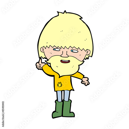 cartoon hippie man in wellington boots