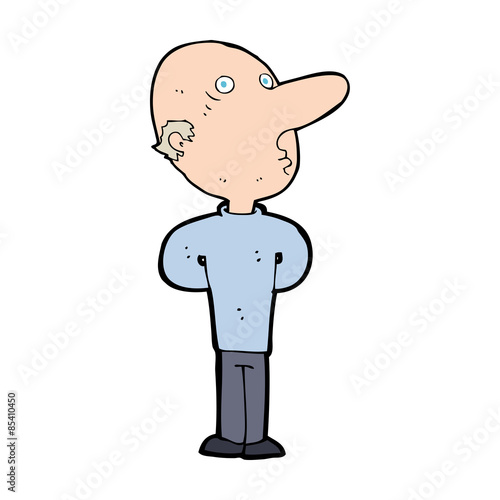 cartoon balding man