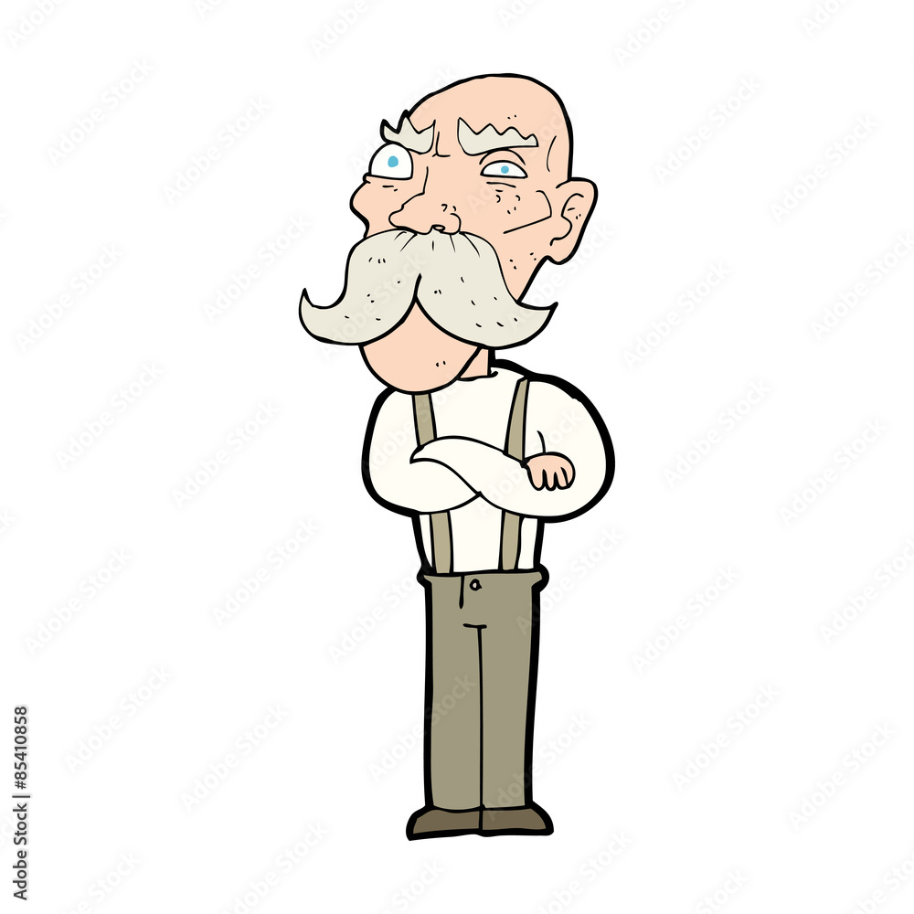 cartoon angry old man