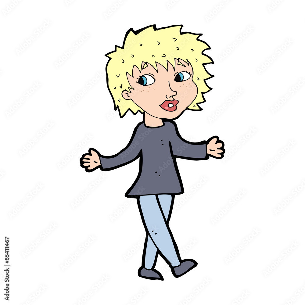 cartoon woman with no worries cartoon woman with no worries