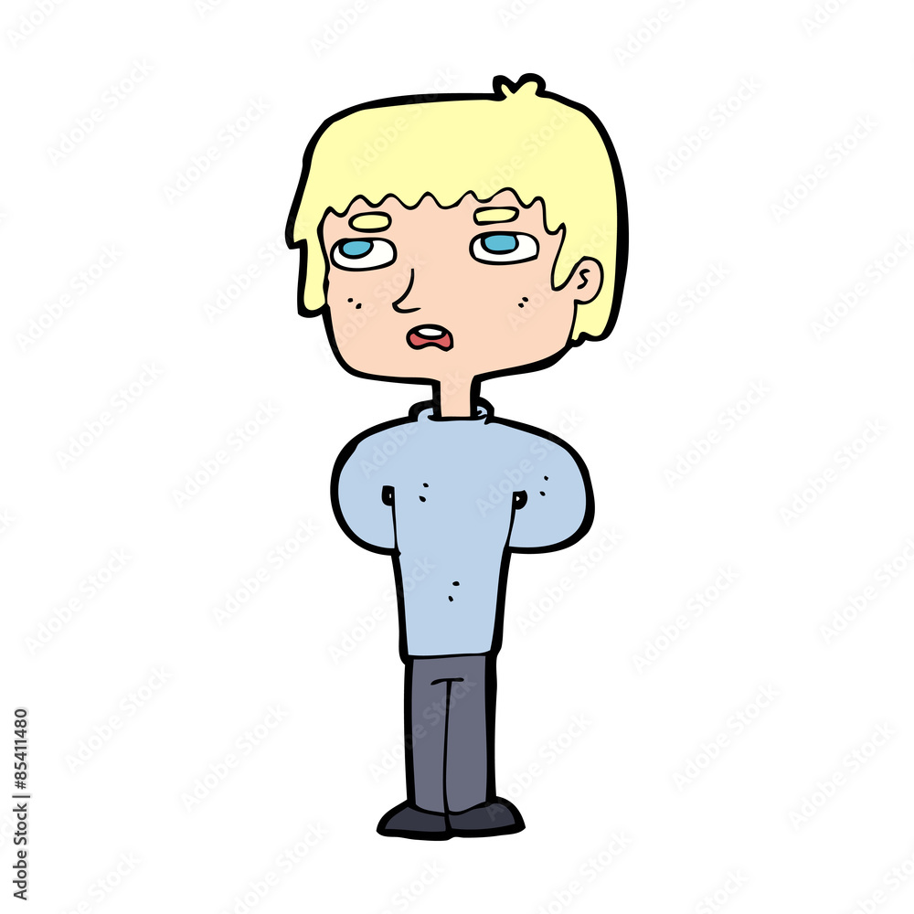 cartoon unhappy man