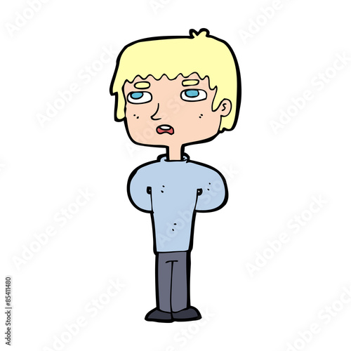 cartoon unhappy man