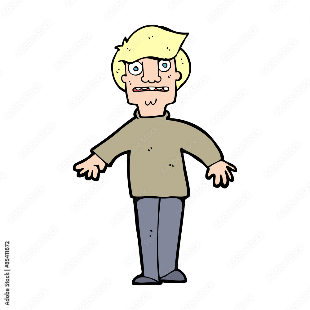 cartoon shocked man