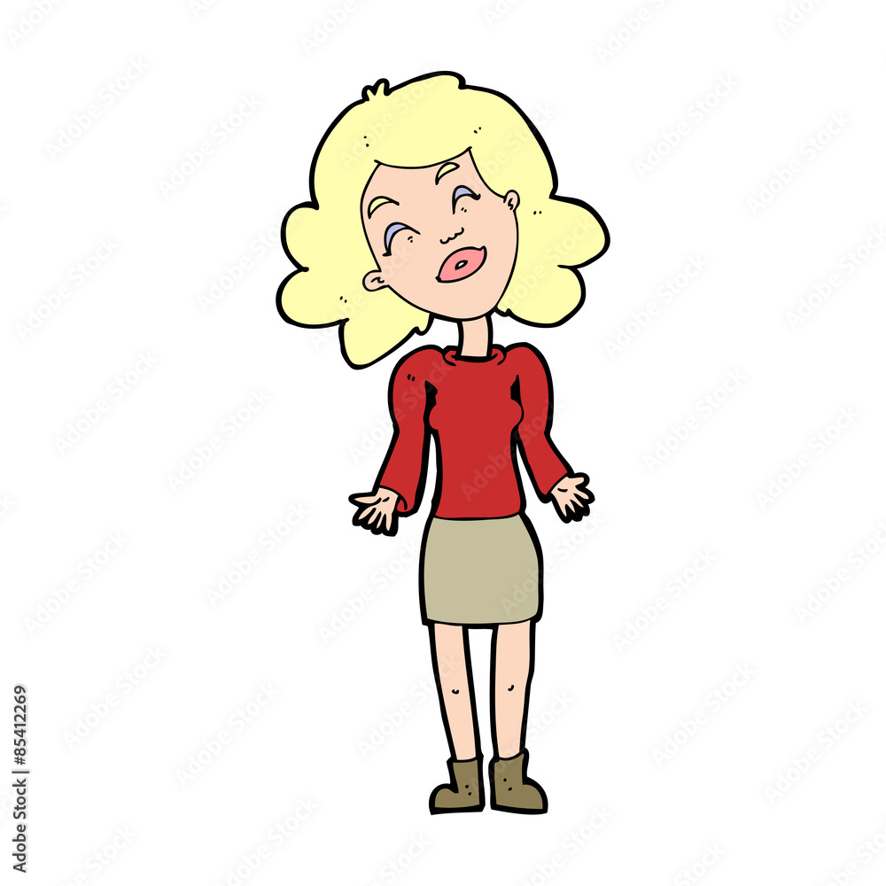 cartoon woman shrugging shoulders cartoon woman shrugging shoulders