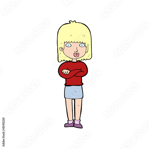 cartoon impatient woman