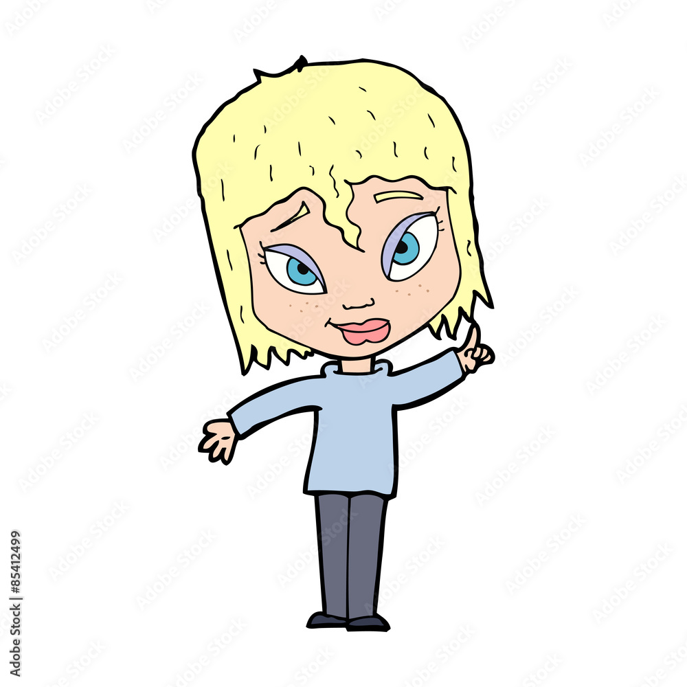 cartoon woman with idea