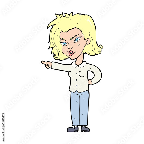 cartoon woman pointing