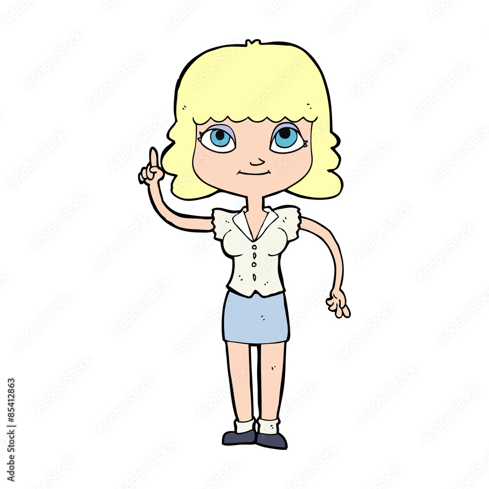cartoon woman with idea